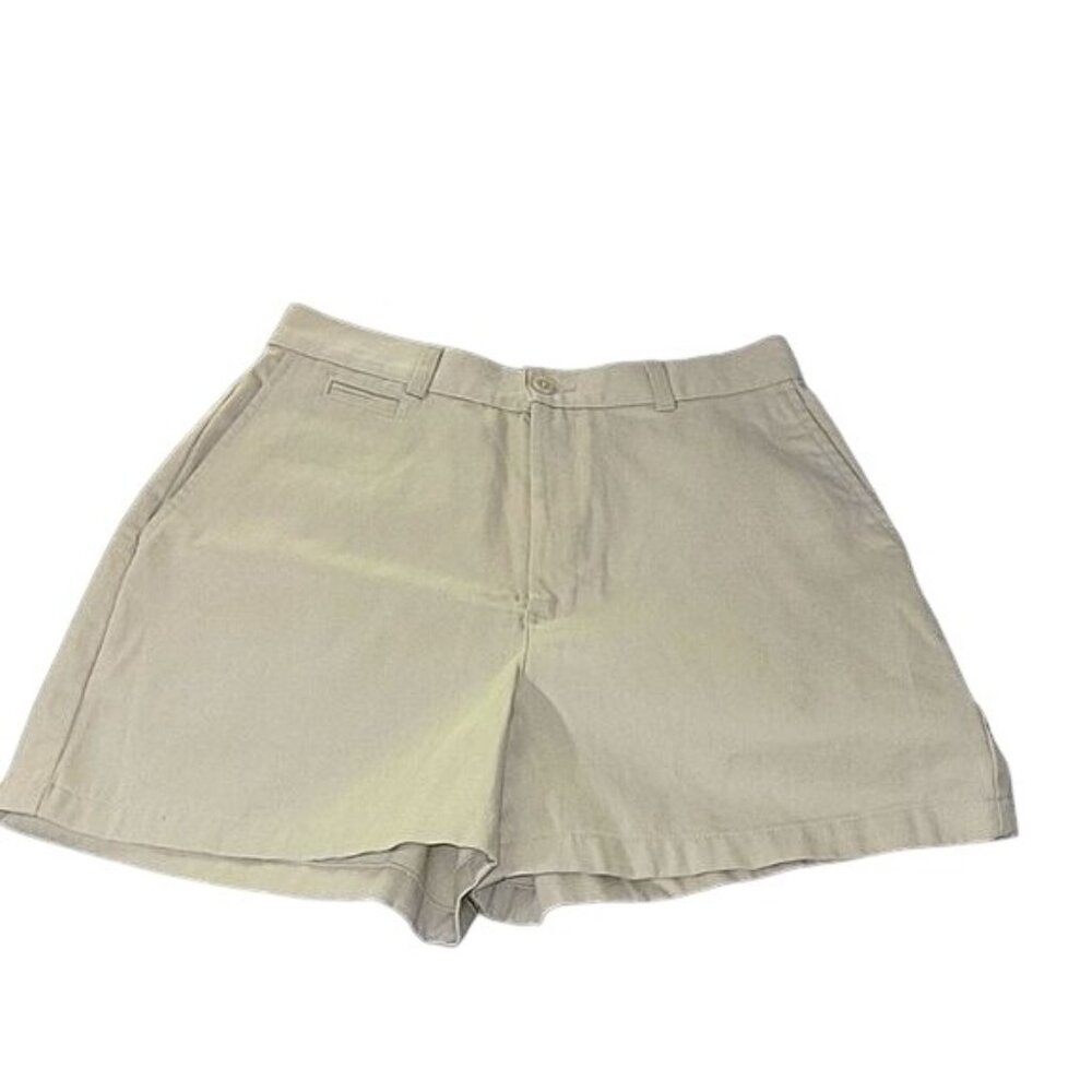 Dockers Womens Flat Front Shorts Size 10 Beige 100% Cotton NWT Classic Design